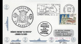 91NAV-FR08 : 1994 - Pli naval 'Frégate furtive F710 LA FAYETTE'