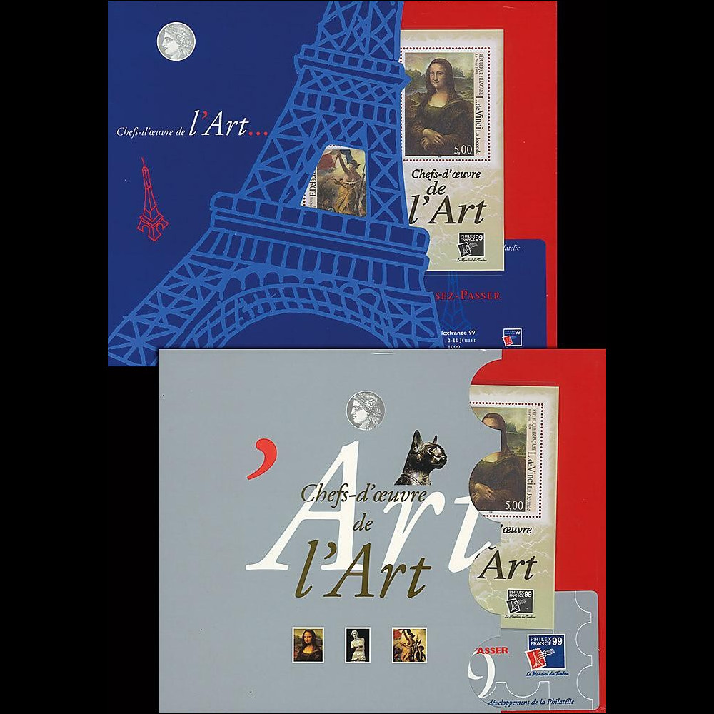 91FR-003 : 1999 - 2 Blocs 'Philexfrance 99' dans ses 2 présentations