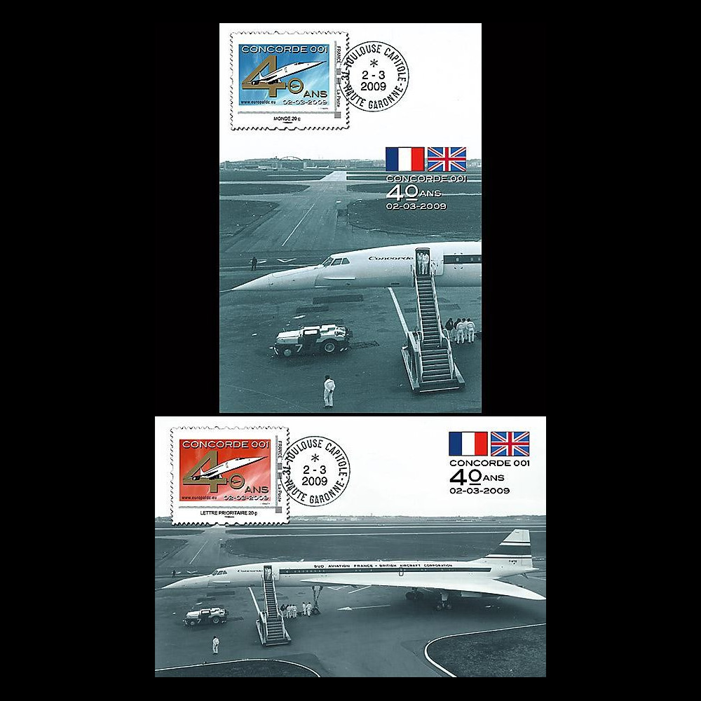 CO-RET40-41C : 2009 : 2 CM '40 ans 1er vol Concorde 001' - Toulouse