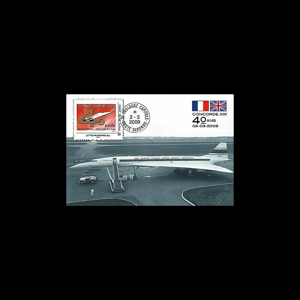 CO-RET40C : 2009 : CM '40 ans 1er vol Concorde 001' - Lettre prio 20g