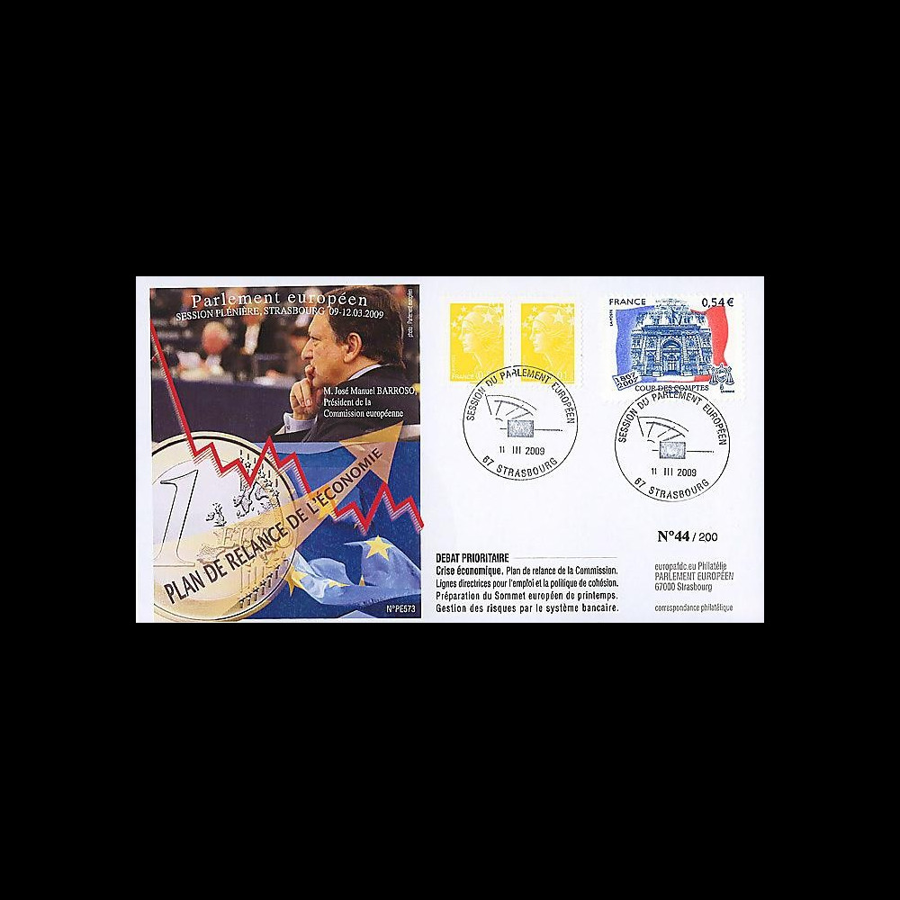 PE573 : 2009 - FDC Session Parlement Eur. 'Plan de relance économique'