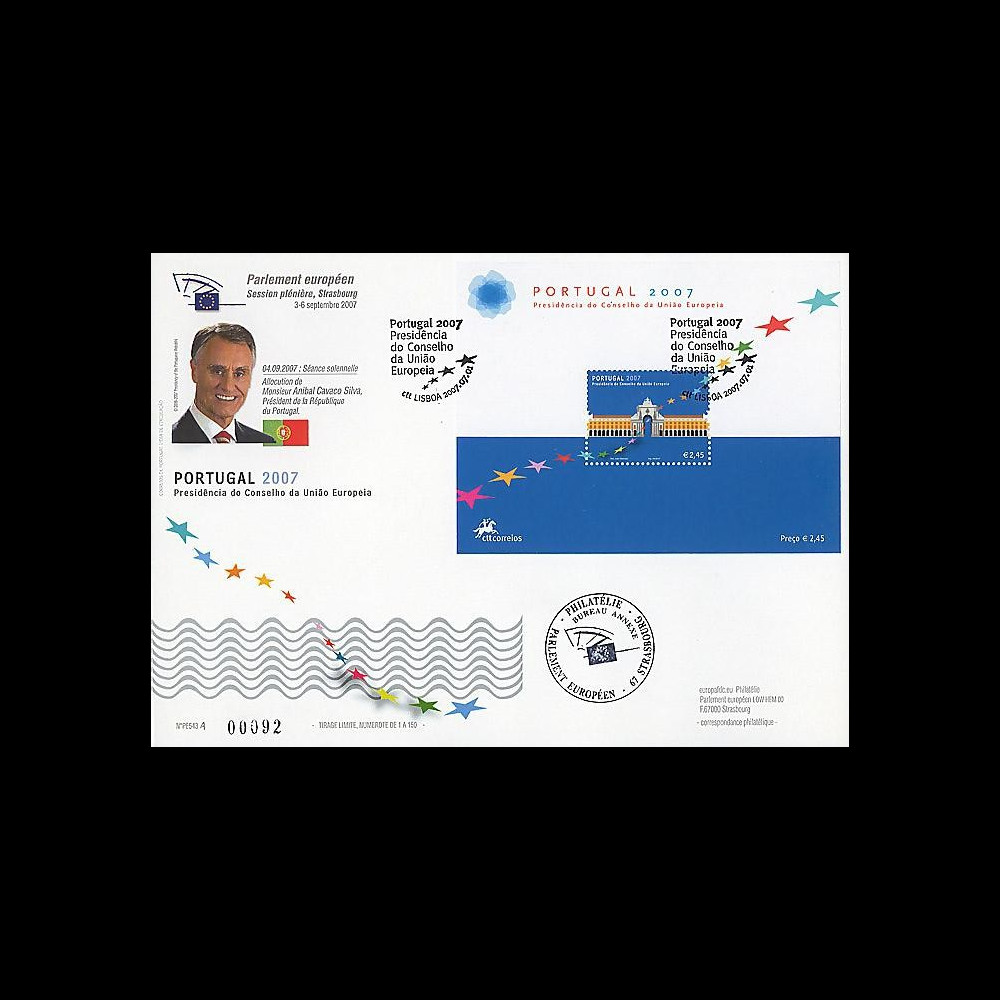 PE543A : 2007 - FDC Portugal 'Présidence portugaise du Conseil de l'UE'