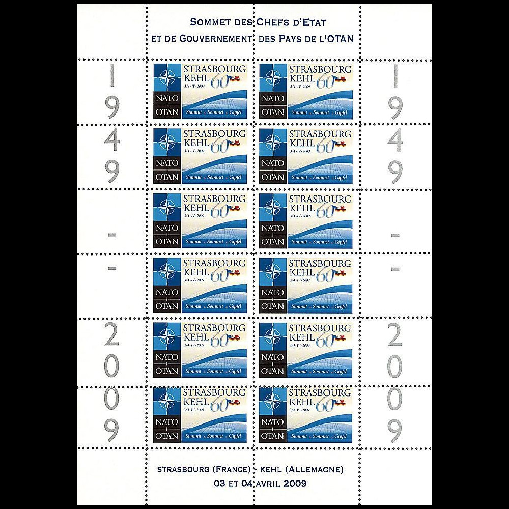 OTAN 09-2FF : 2009 - Feuillet '60 ans sommet de l'OTAN' - français