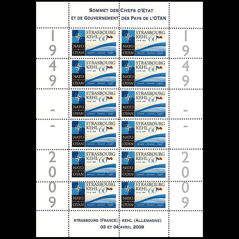 OTAN 09-2FF : 2009 - Feuillet '60 ans sommet de l'OTAN' - français