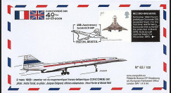 CO-RET42 : 2009 - FDC '40 ans 1er vol Concorde 001' Gde-Bretagne