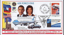OTAN 09-3 : 2009 - Pli 'Sommet OTAN - Michelle & Barack Obama' Entzheim