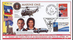 OTAN 09-5 : 2009 - Pli 'Sommet OTAN - Michelle & Barack Obama' Entzheim