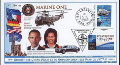 OTAN 09-6 : 2009 - Pli 'Sommet OTAN - Michelle & Barack Obama' Entzheim