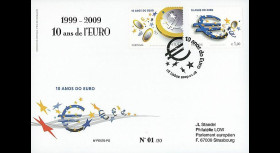 PE570-PO : 2009 - FDC Portugal '1er Jour TP 10 ans de l'Euro'