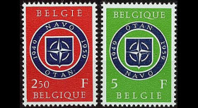 OTAN9N : 1959 - TP Belgique '10 ans OTAN 1949-1959'