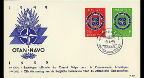 OTAN9 : 1959 - FDC 1er Jour Belgique '10 ans OTAN 1949-1959'