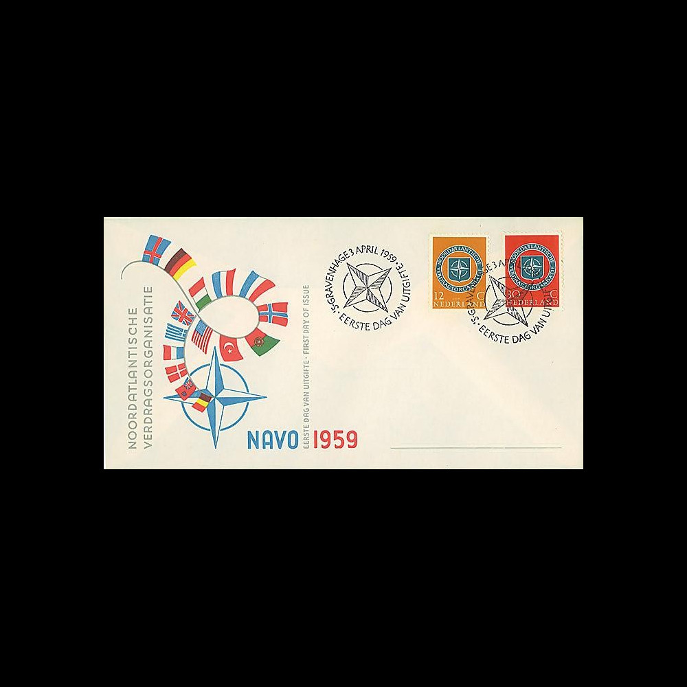 OTAN11 : 1959 - FDC 1er Jour Pays-Bas '10 ans OTAN 1949-1959'