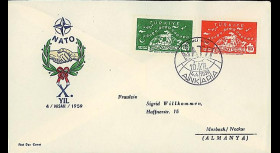 OTAN13 : 1959 - FDC 1er Jour Turquie '10 ans OTAN 1949-1959'