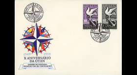 OTAN15 : 1959 - FDC 1er Jour Portugal '10 ans OTAN 1949-1959'