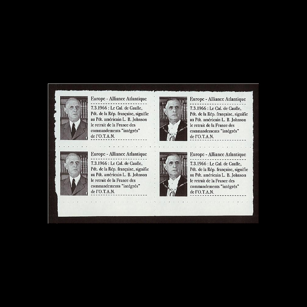 AP55V4 : 1966 - Vignettes 'de Gaulle & retrait du commandement de l'OTAN'