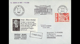 AP55-T1EO : 1966 - Env. entête PE 'la France se retire de l'OTAN & élection Pdt Poher'