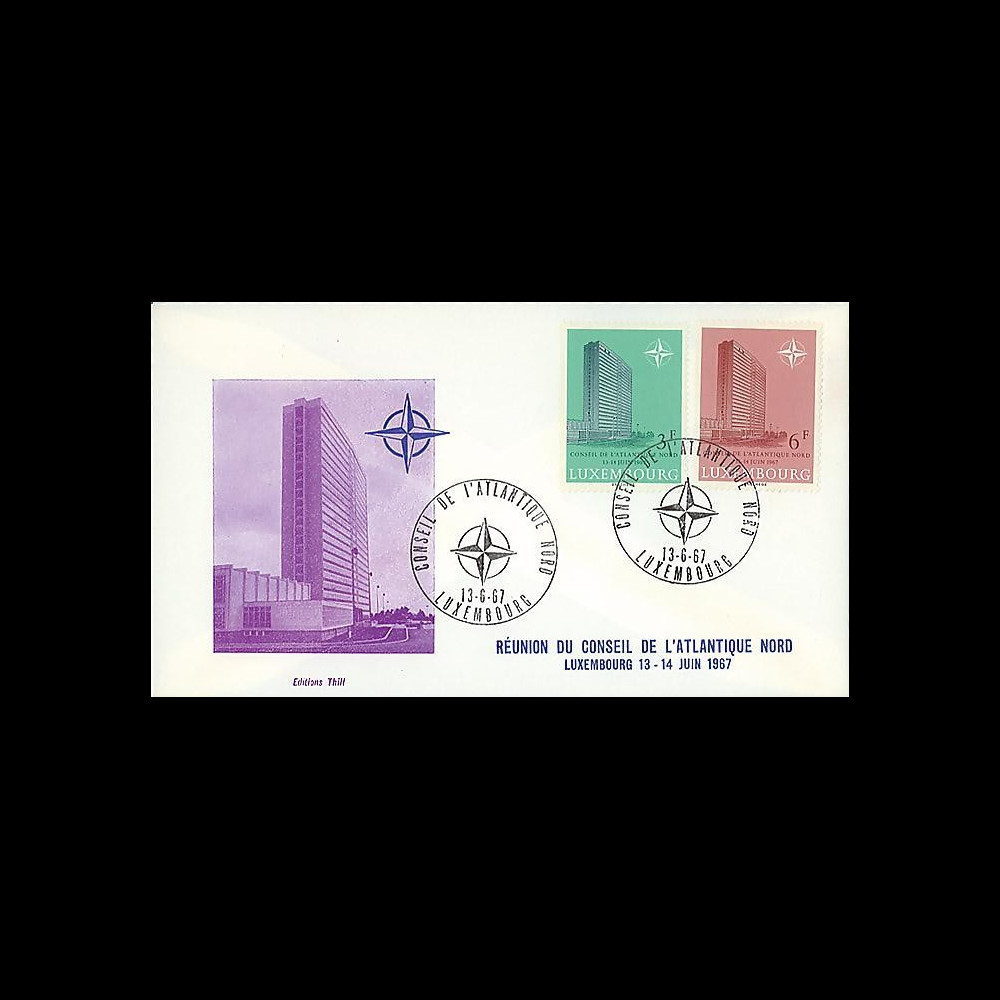 OTAN20 : 1967 - FDC 1er Jour Luxembourg 'Réunion du Conseil de l'OTAN'