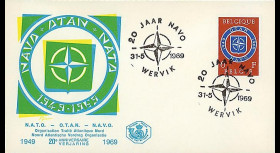 OTAN24-T2 : 1969 - FDC Belgique '20 ans OTAN 1949-1969' - Wervik