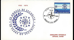 OTAN27-T1 : 1974 - FDC 1er Jour Belgique '25 ans OTAN' - Bruxelles