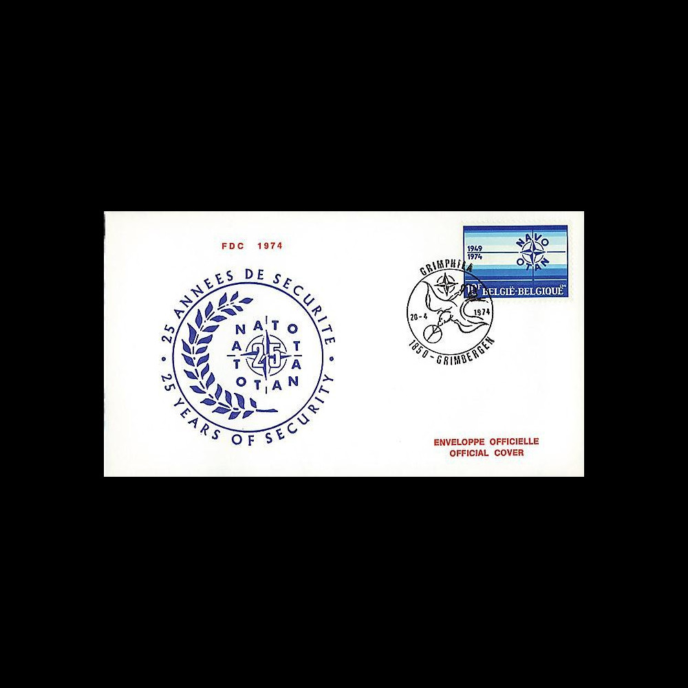 OTAN27-T2 : 1974 - FDC 1er Jour Belgique '25 ans OTAN' - Grimbergen