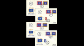 OTAN30-T2-5 : 1979 - 4 FDC 1er Jour Portugal '30 ans OTAN' oblit. complt.