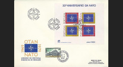 OTAN30B : 1979 - FDC 1er Jour bloc-feuillet Portugal '30 ans OTAN'