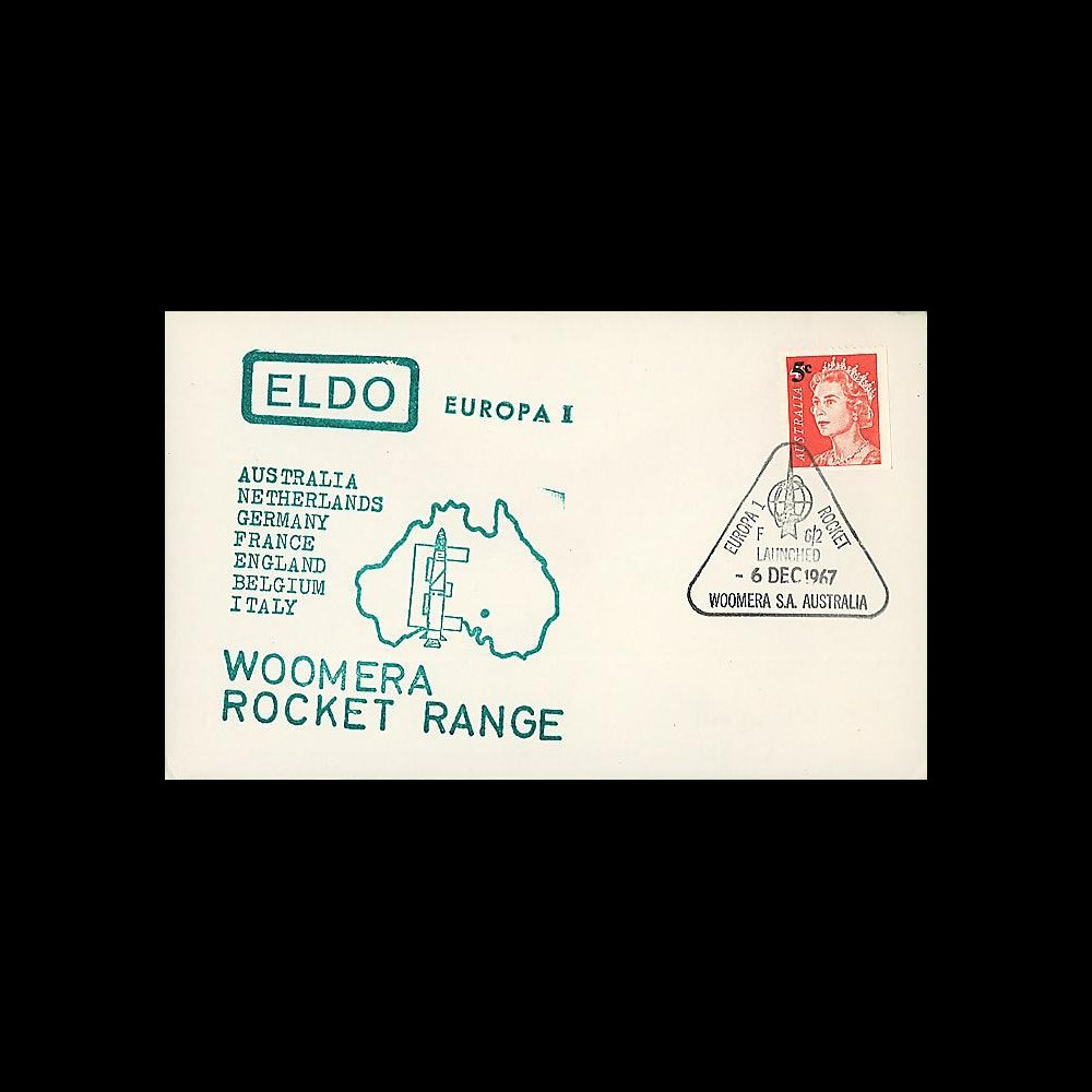 ELDO 4 : 1967 - FDC Woomera 'Fusée Europa I vol F6/2'