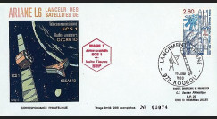 SEP 16L : 1983 - FDC SEP 'Ariane L06 - sat. ECS-1 & AMSAT-PIIIB'