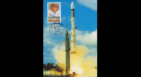 AR 17LC : 1983 - Carte maxi 'Ariane L07 - sat. INTELSAT V'
