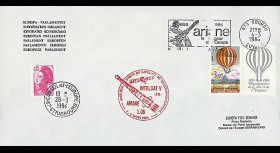 AR 18LA : 1984 - Env. entête Parlement eur. Kourou 'Ariane L08'