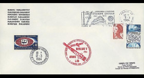 AR 18LB : 1984 - Env. entête Parlement eur. Paris 'Ariane L08'