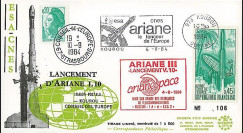 AR 20L T1 : 1984 - FDC Kourou 'Ariane L10 - sat. ECS-2 et Telecom 1A'