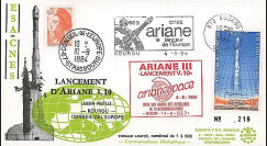 AR 20L T2 : 1984 - FDC Kourou 'Ariane L10 - sat. ECS-2 et Telecom 1A'