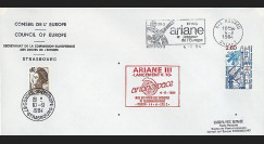 AR 20LA : 1984 - Env. entête Conseil de l'Europe - Kourou 'Ariane L10'