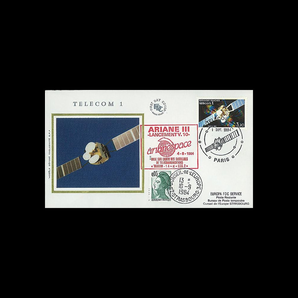 AR 21L : 1984 - FDC 1er Jour TP France 'Télécom 1'