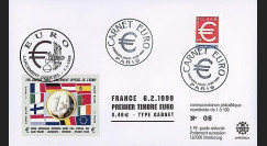 PE378CA : 1999 - FDC France '1er Jour TP EURO adhésif'