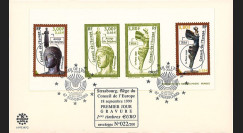 CE50-PJG (PE397-G) : 1999 - FDC Conseil de l'Europe "1er Jour 1ers timbres en Euro" sur gravure