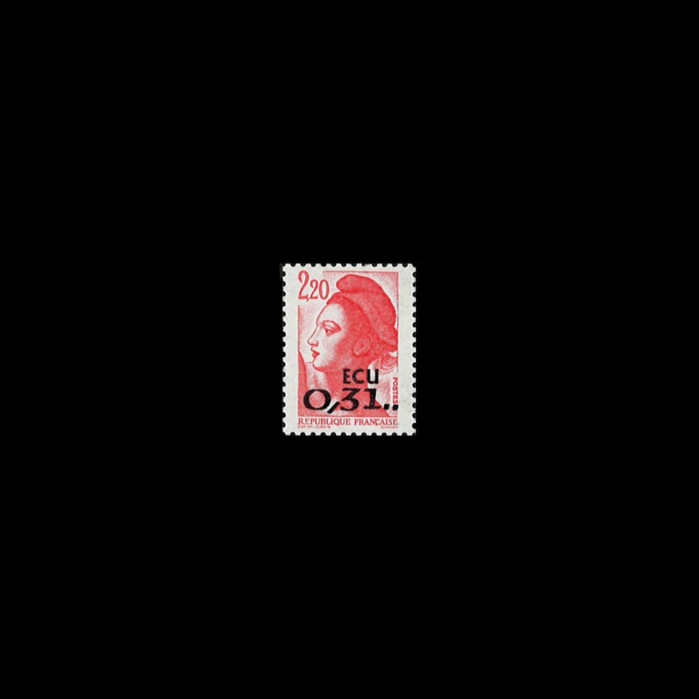 YT2530 : 1988 - France 1 valeur timbre "Liberté de Gandon" surchargée 0
