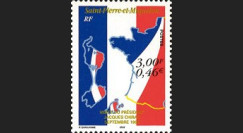 SP99-CH1N : 1999 - 1 valeur St-Pierre-et-Miquelon "Visite du Pdt Chirac et 1er TP en Euro"