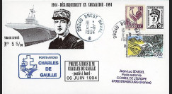 NAV15DEB : 1994 - Pli PA de Gaulle '50 ans Débarquement Normandie'