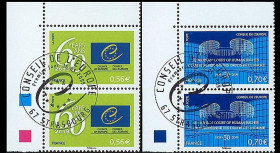 CE60-PJ2 : 2009 - Paire de 4 TP de service Conseil de l'Europe 1er jour