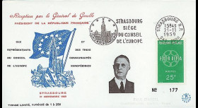 DG59-ST1 : 1959 - FDC 'Visite du Pdt de Gaulle au Conseil de l'Europe'