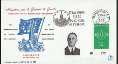 DG59-ST1 : 1959 - FDC 'Visite du Pdt de Gaulle au Conseil de l'Europe'