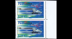 PE539-VP : 2007 - Paire 2 TP 'TGV Est' normal + variété décalage couleurs