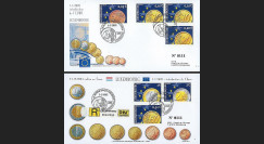 PE445-3 : 2002 - 2 FDC 1er Jour TP 'Introduction de l'Euro' - Luxembourg