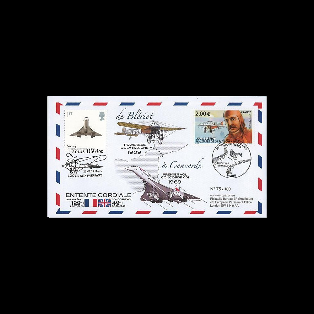 BLE09-3A : 2009 - Pli 'de Blériot à Concorde' France (Paris) - GB