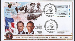 DEB09-3A : 2009 - FDC '65 ans D-Day - Obama & Sarkozy' TPP Gold
