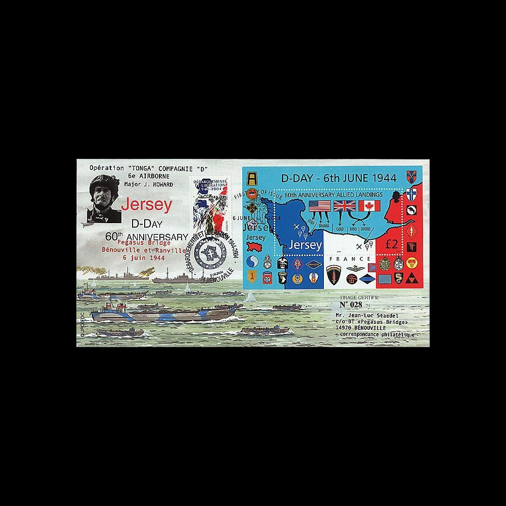 DEB 04-JER : 2004 - FDC Jersey D-Day - Opération Tonga