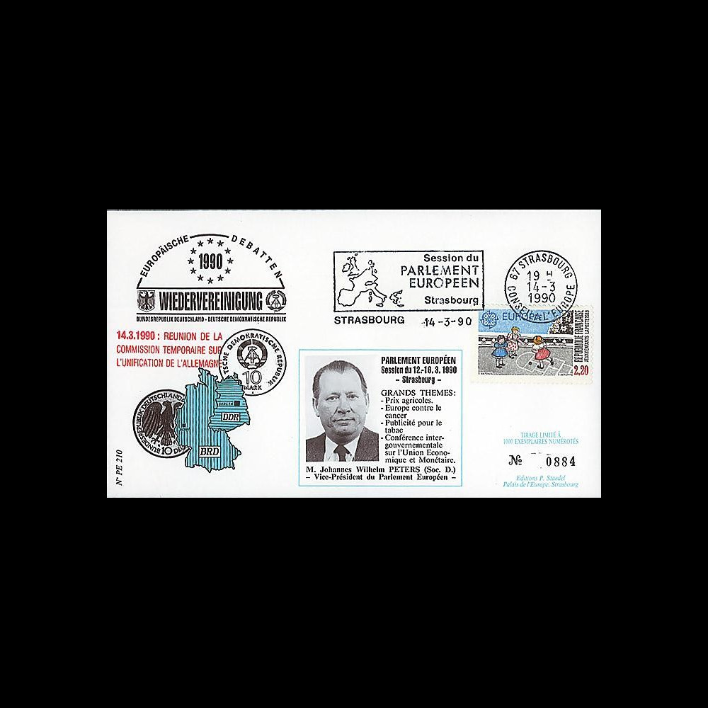 PE210 : 1990 - FDC Session PE 'Unification de l'Allemagne' PE210 : 1990 - FDC Session PE 'Unification de l'Allemagne'