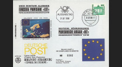 PE219 : 1990 - FDC 1er Jour '1er TP Est-allemand en Nouveau Mark'
